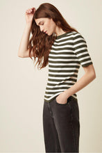 Load image into Gallery viewer, Great Plains Semois Knit Round Neck Jumper-Dark Olive/Milk-Fi&Co Boutique