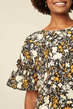Load image into Gallery viewer, Great Plains Verbena Floral Round Neck Top-Black/Nectar Combo-Fi&Co Boutique