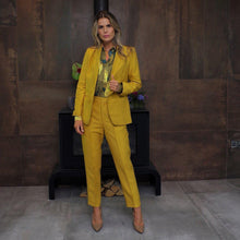 Load image into Gallery viewer, 10 FEET Tailored Blazer in Shiny Linen Blend-Ochre-Fi&amp;Co Boutique
