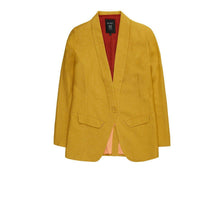 Load image into Gallery viewer, 10 FEET Tailored Blazer in Shiny Linen Blend-Ochre-Fi&amp;Co Boutique
