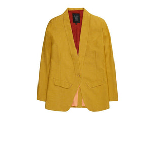 10 FEET Tailored Blazer in Shiny Linen Blend-Ochre-Fi&Co Boutique