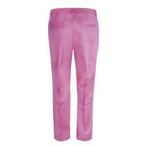 10 FEET Tailored pant in stretch satin with coloured stripe lining-Bubblegum-Fi&Co Boutique