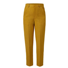 Load image into Gallery viewer, 10 FEET Tailored Pants in Shiny Linen Blend-Ochre-Fi&amp;Co Boutique
