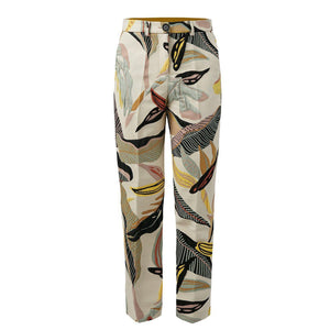 10 FEET Tailored Pants in Stretchy Leaf Jacquard-Champagne-Fi&Co Boutique