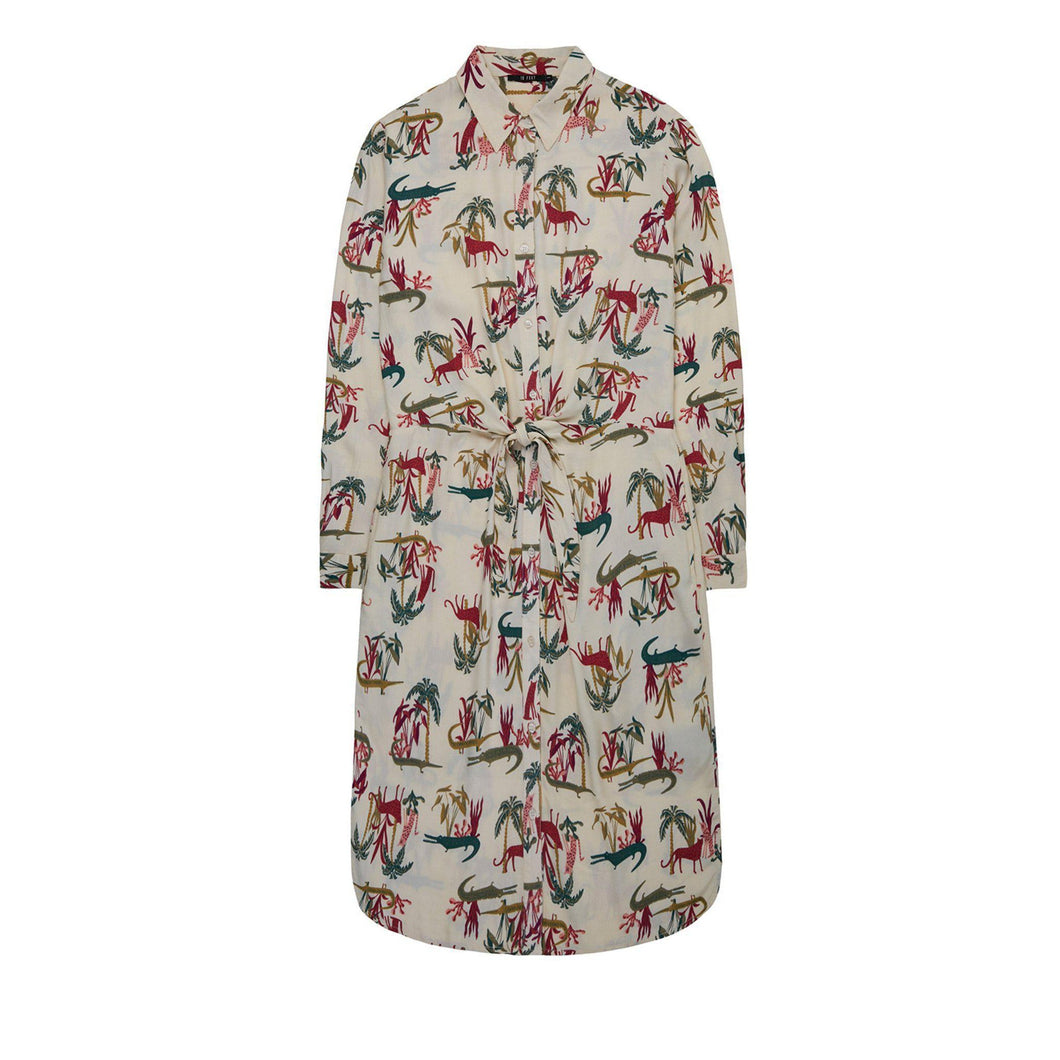 10 FEET Vintage Shirt Look Dress with Knot Details-Champagne-Fi&Co Boutique