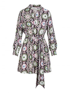 Anonyme Ethnic Print Long Sleeve Tunic Dress-Multi-Fi&Co Boutique