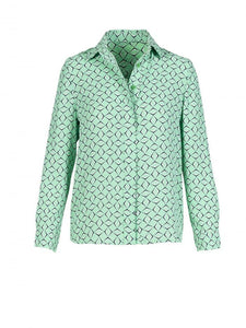 Anonyme Long Sleeve Shirt with Diamond Print-Mint-Fi&Co Boutique