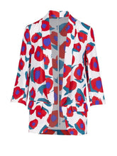 Load image into Gallery viewer, Anonyme Tailored Shawl Blazer with Tulip Print-Red-Fi&amp;Co Boutique
