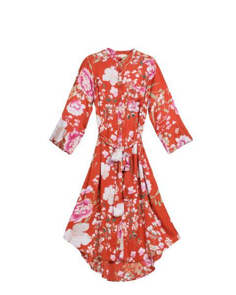 byTimo Satin Shirt Dress-Botanical Rust-Fi&Co Boutique