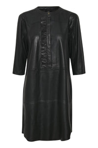 Culture CUalina Leather Dress-Black-Fi&Co Boutique