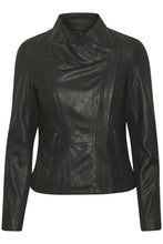 Load image into Gallery viewer, Culture CUarzu Leather Jacket-Black-Fi&amp;Co Boutique
