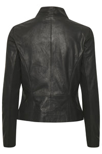 Culture CUarzu Leather Jacket-Black-Fi&Co Boutique