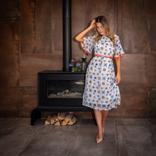 Load image into Gallery viewer, Emily Lovelock White Tea Party Dress with Bell Sleeve-White-Fi&amp;Co Boutique
