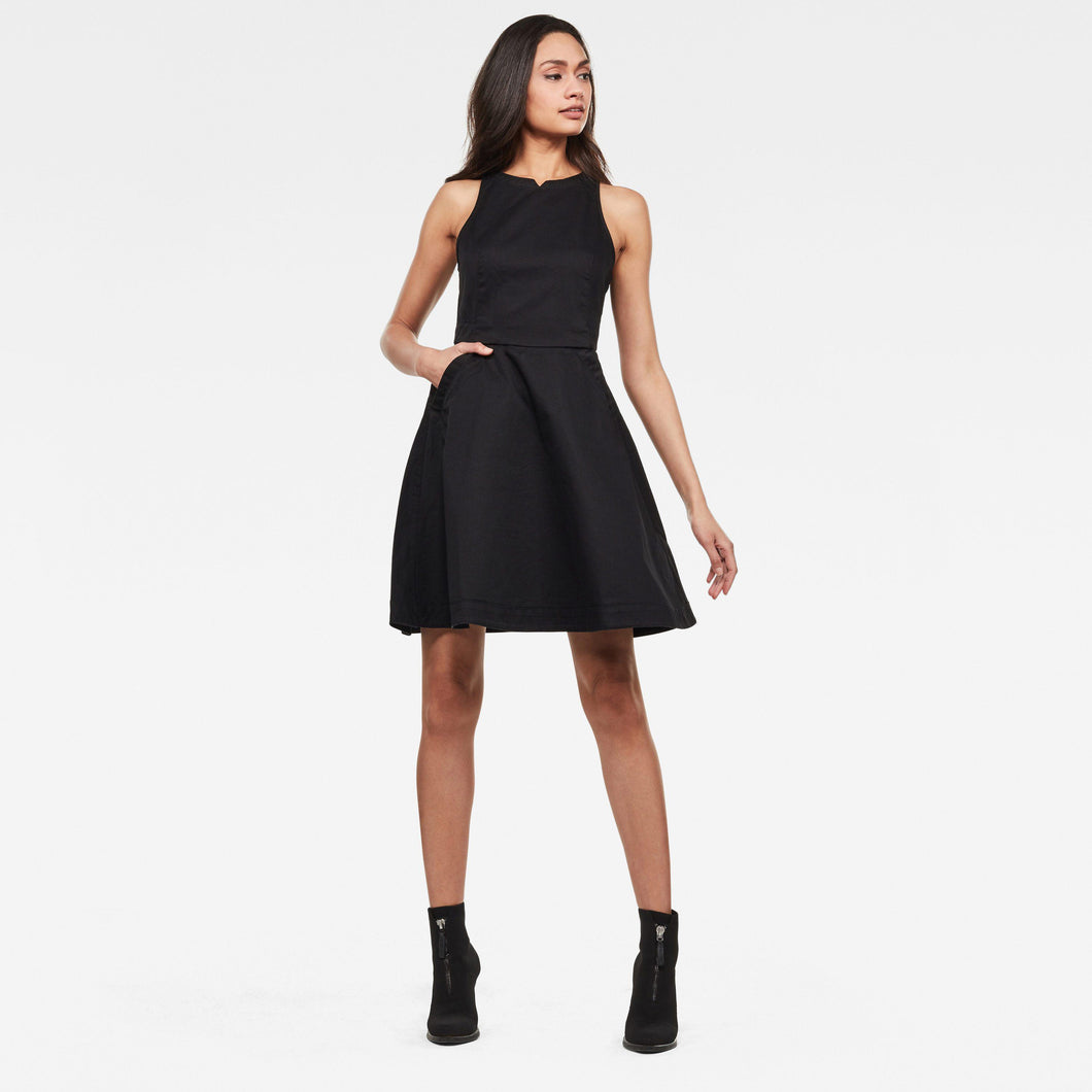 G-Star Core fit and flare dress sleeveless-Dark Black-Fi&Co Boutique