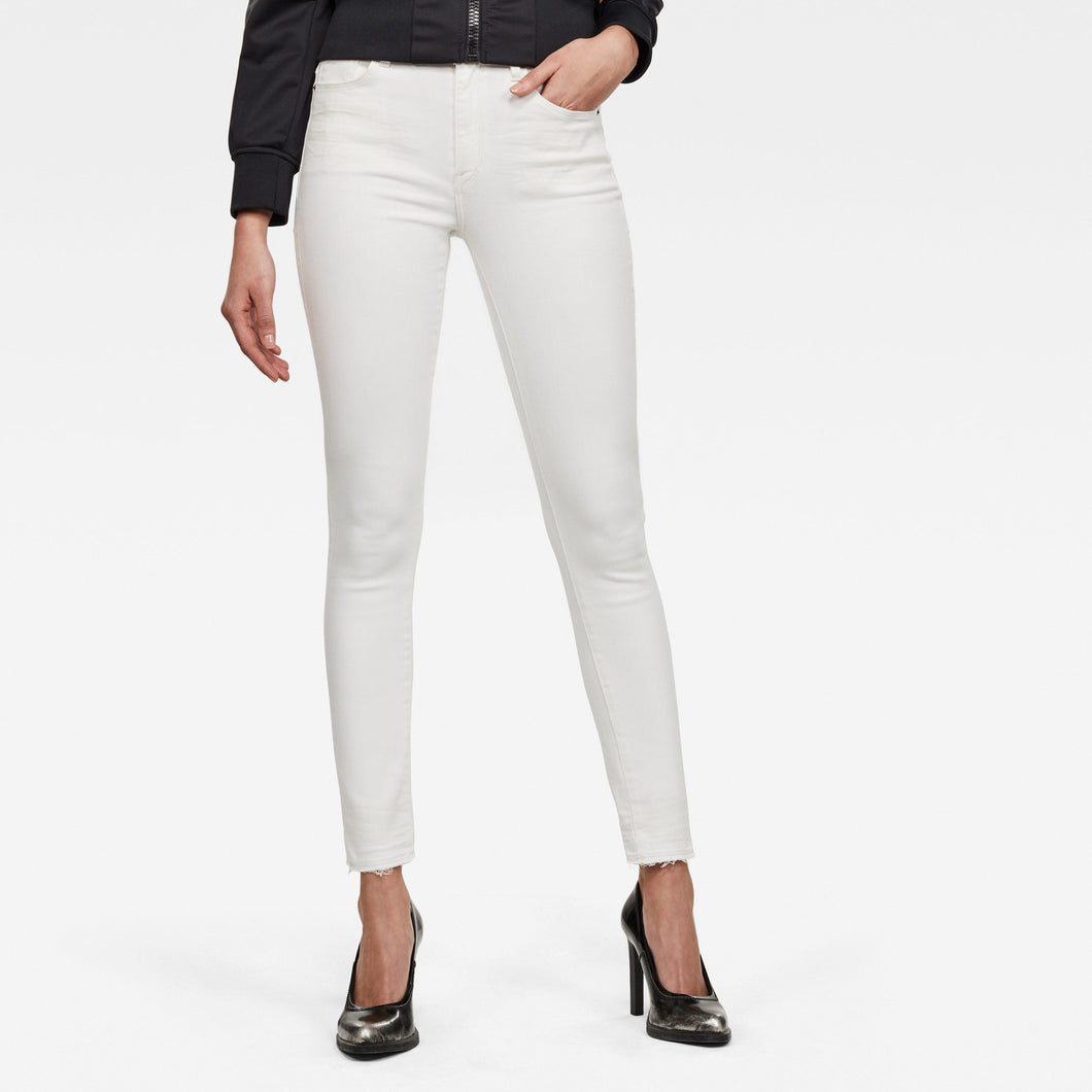 G-STAR RAW 3301 High Skinny Ripped Edge Ankle Jeans-White-Fi&Co Boutique