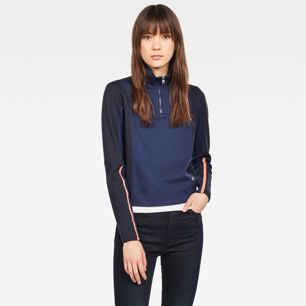 G-Star RAW Nostelle Fyx Biker Half Zip Sweater-servant blue/mazarine blue-Fi&Co Boutique