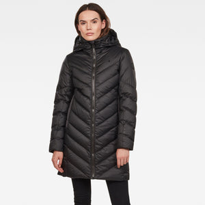 G-Star Whistler slim down Hooded long coat-Dark Black-Fi&Co Boutique