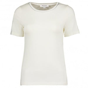 Great Plains Erica Jersey Round Neck Top-White/Silver-Fi&Co Boutique