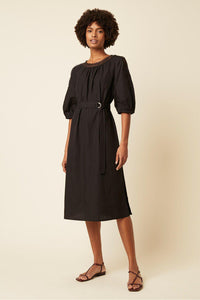 Great Plains Iva Cotton Round Neck Dress-Black-Fi&Co Boutique