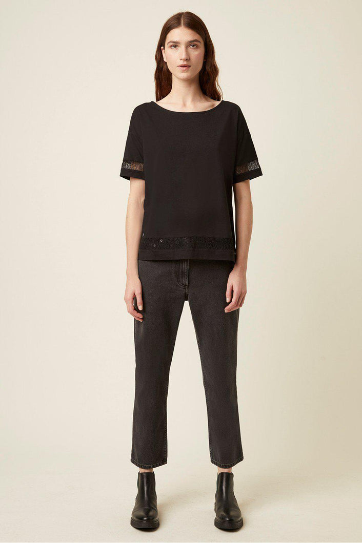 Great Plains Lois Lace Mix Top-Black-Fi&Co Boutique