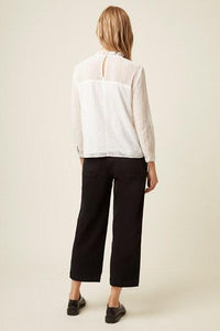 Great Plains Monmarte Embroidered Frill Neck Top-Milk-Fi&Co Boutique