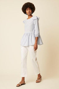 Great Plains Sole Embroidery Top-Blue/Milk-Fi&Co Boutique