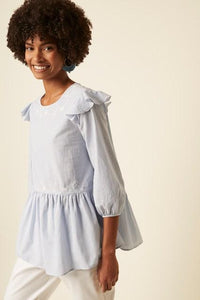 Great Plains Sole Embroidery Top-Blue/Milk-Fi&Co Boutique