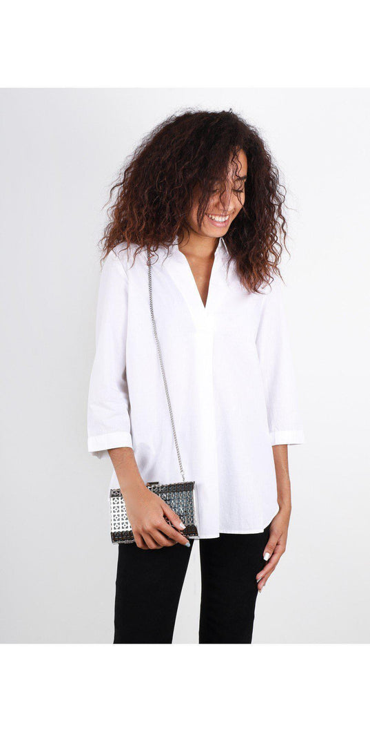 Great Plains Weekend Shirting 3/4 Sleeve Shirt-Optic White-Fi&Co Boutique