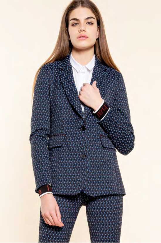 Hanita Blue and Black Jacket-Black/Blue-Fi&Co Boutique