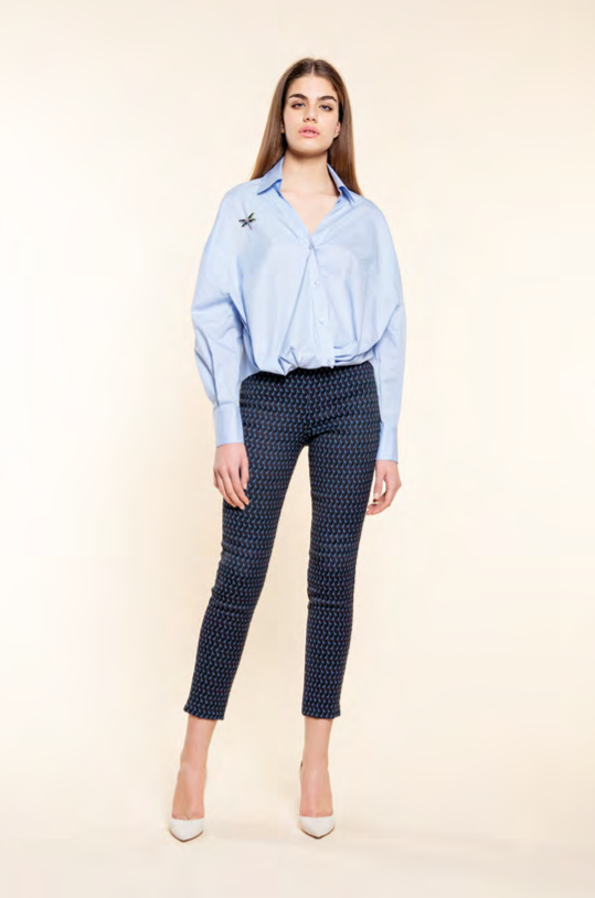 Hanita Blue and Black Trousers-Black/Blue-Fi&Co Boutique