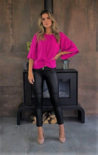 Load image into Gallery viewer, Hanita Fuchsia Pink Bell-Sleeve Top-Fuchsia-Fi&amp;Co Boutique
