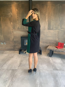 Hanita Green and Black Shift Dress-Green/Black-Fi&Co Boutique