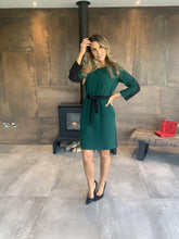 Load image into Gallery viewer, Hanita Green and Black Shift Dress-Green/Black-Fi&amp;Co Boutique
