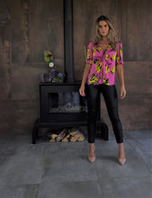 Load image into Gallery viewer, Hanita Pink Floral Top-Fuchsia Floral-Fi&amp;Co Boutique
