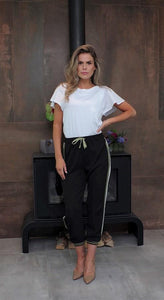 Hanita Side Stripe Trouser-Black-Fi&Co Boutique