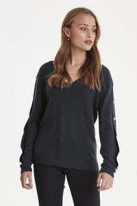 ICHI IHGANYA Longsleeve Top-Total Eclipse-Fi&Co Boutique