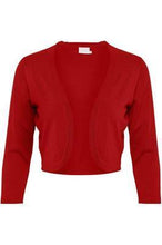 Load image into Gallery viewer, Kaffe Astrid 3/4 Bolero-Haute Red-Fi&amp;Co Boutique
