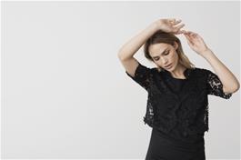 Kaffe Edda Bolero 1/2 Sleeve-Black Deep-Fi&Co Boutique