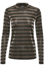 Load image into Gallery viewer, Kaffe KAfiona Turtleneck Blouse-Black Deep / Gold-Fi&amp;Co Boutique
