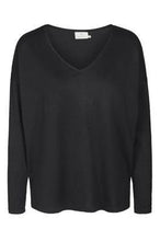 Load image into Gallery viewer, Kaffe KAsiane V Neck Pullover-Black Deep-Fi&amp;Co Boutique
