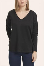 Load image into Gallery viewer, Kaffe KAsiane V Neck Pullover-Black Deep-Fi&amp;Co Boutique
