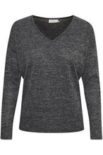 Load image into Gallery viewer, Kaffe KAsiane V Neck Pullover-Dark Grey Melange-Fi&amp;Co Boutique
