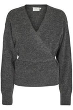 Load image into Gallery viewer, Kaffe KAwendy Wrap Cardigan-Dark Grey Melange-Fi&amp;Co Boutique
