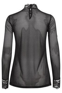 Kaffe Pam Mesh T-Shirt-Black Deep-Fi&Co Boutique