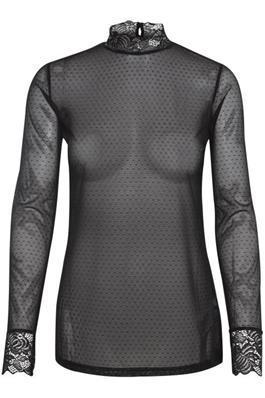 Kaffe Pam Mesh T-Shirt-Black Deep-Fi&Co Boutique