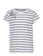 Load image into Gallery viewer, KONEVA S/S EMBROIDERY STRIPE TOP JRS-Bright White-Fi&amp;Co Boutique
