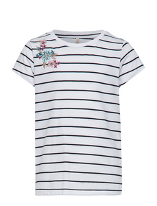 KONEVA S/S EMBROIDERY STRIPE TOP JRS-Bright White-Fi&Co Boutique