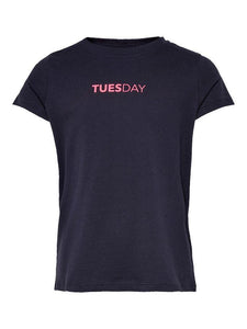 KONWEEKDAY S/S TOP BOX JRS-Bright White / Print: Thursday-Fi&Co Boutique