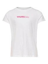 Load image into Gallery viewer, KONWEEKDAY S/S TOP BOX JRS-Bright White / Print: Thursday-Fi&amp;Co Boutique
