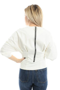 Lokita Milano White Blouse Zip-White-Fi&Co Boutique